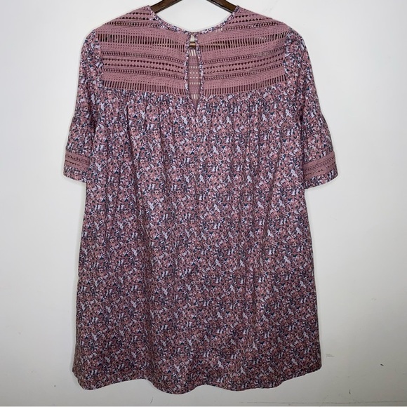 English Factory Dusty Rose Pink Crochet Floral Dress - Picture 6 of 6